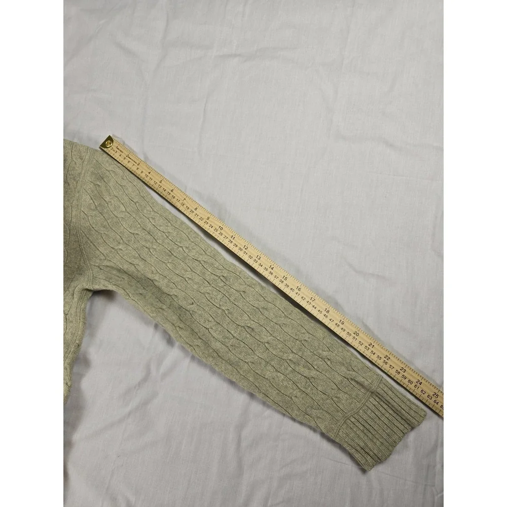 Banana Republic Sweater Mens Large Green Wool Angora Cashmere Cable Knit Luxury